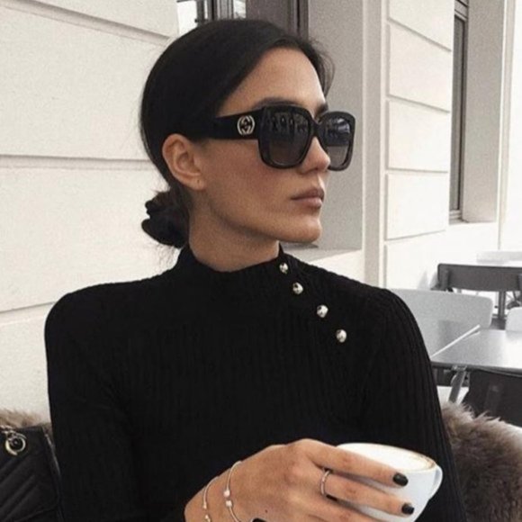 Gucci Grey Gradient Square Women's Sunglasses - Picture 2 of 3